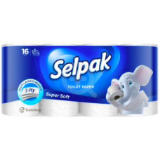 Туалетний папір Selpak Super Soft білий 3-х шаровий 16 шт